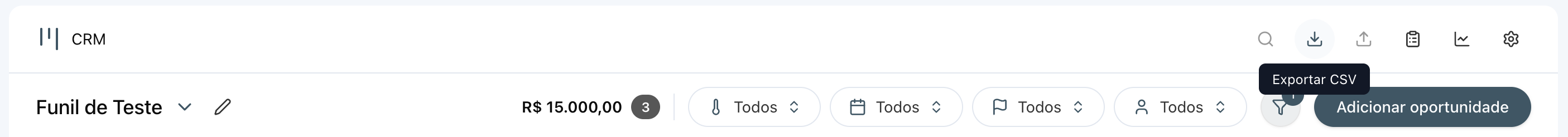 Botão para extração de todos os itens do quadro do CRM