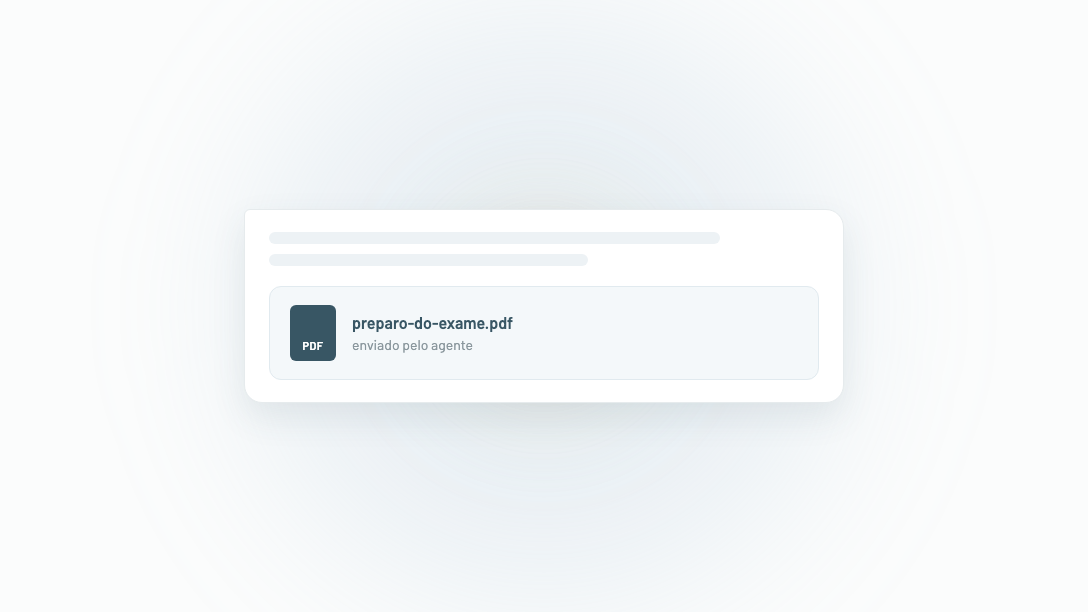Agente de IA enviando um documento PDF na conversa